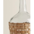 سلسلة زجاجة زجاجة زخرفية ملفوفة مزهرية زجاجية واضحة